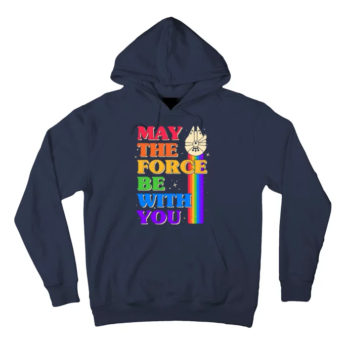 Retro Vintage Rainbow May The 4th May The Force Be With You Hoodie