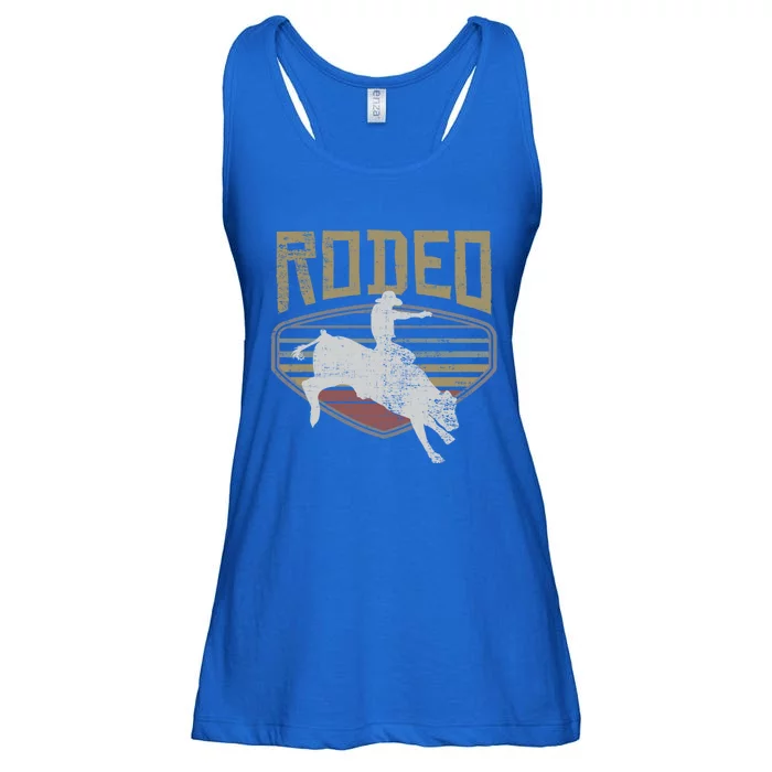 Rodeo Vintage Retro Style Bull Riding Gift Cute Gift Ladies Essential Flowy Tank