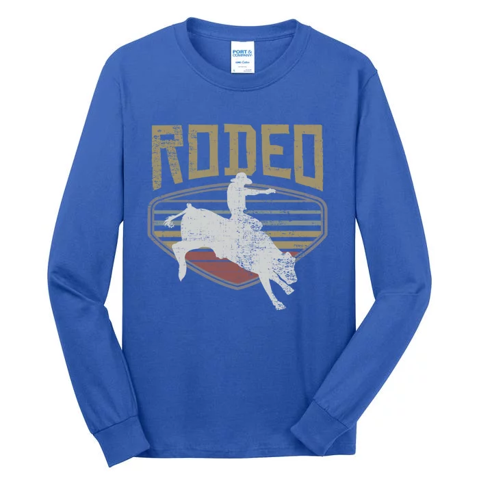 Rodeo Vintage Retro Style Bull Riding Gift Cute Gift Tall Long Sleeve T-Shirt