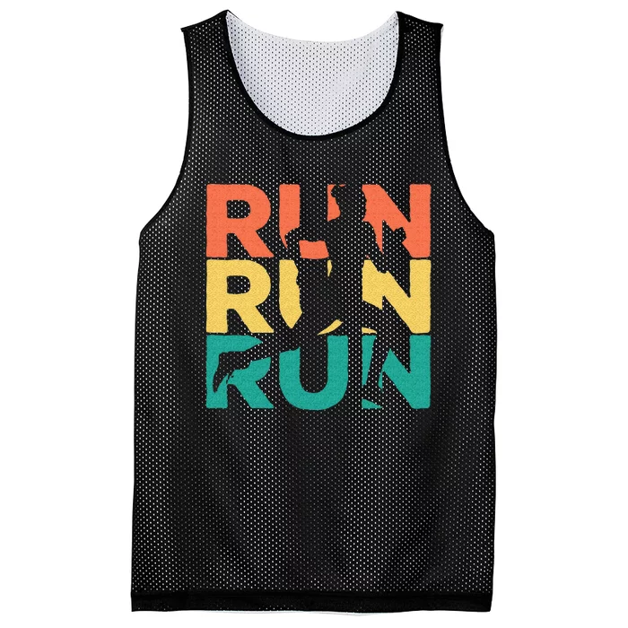 Retro Vintage Running Gift For Runners Mesh Reversible Basketball Jersey Tank