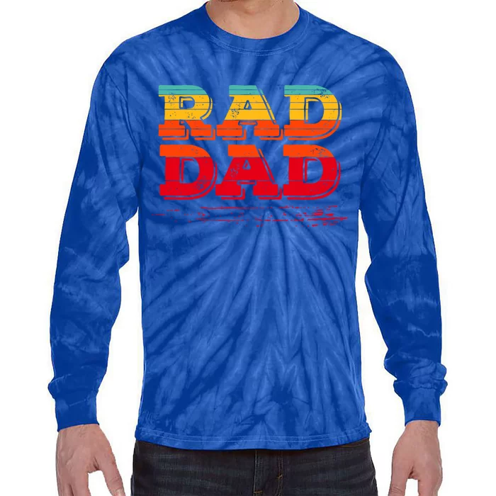 Retro Vintage Rad Dad Gift Tie-Dye Long Sleeve Shirt