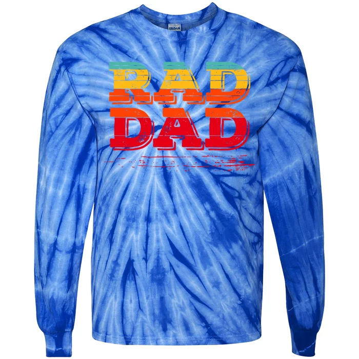 Retro Vintage Rad Dad Gift Tie-Dye Long Sleeve Shirt