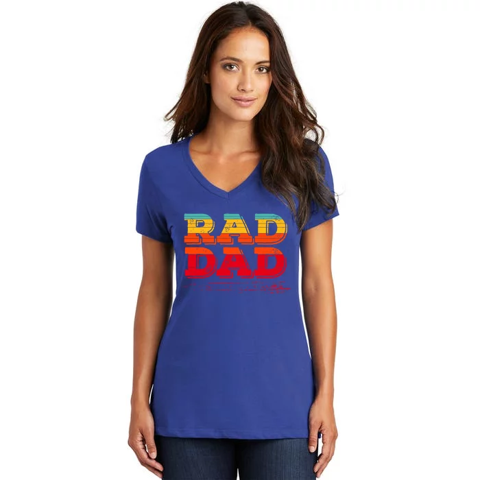 Retro Vintage Rad Dad Gift Women's V-Neck T-Shirt