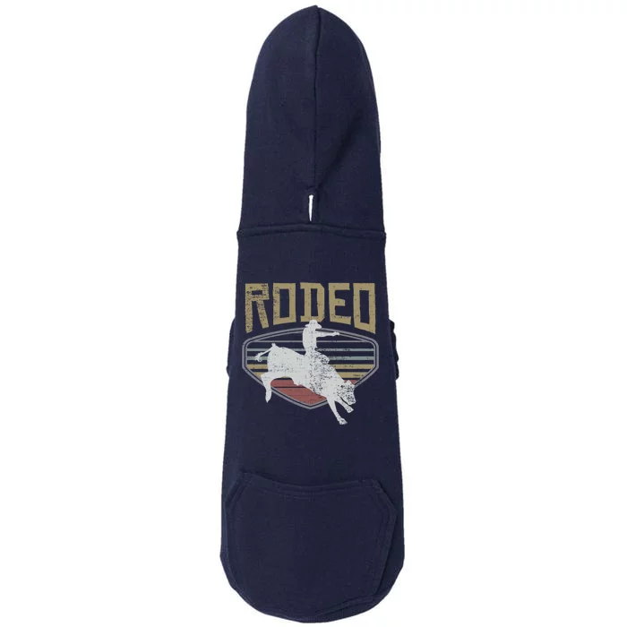 Rodeo Vintage Retro Style Bull Riding Gift Doggie 3-End Fleece Hoodie