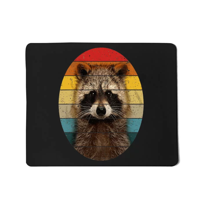 Retro Vintage Raccoon Sunset Cute Baby Raccoon Mousepad