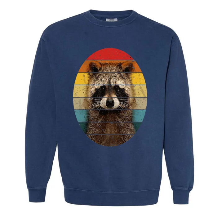 Retro Vintage Raccoon Sunset Cute Baby Raccoon Garment-Dyed Sweatshirt