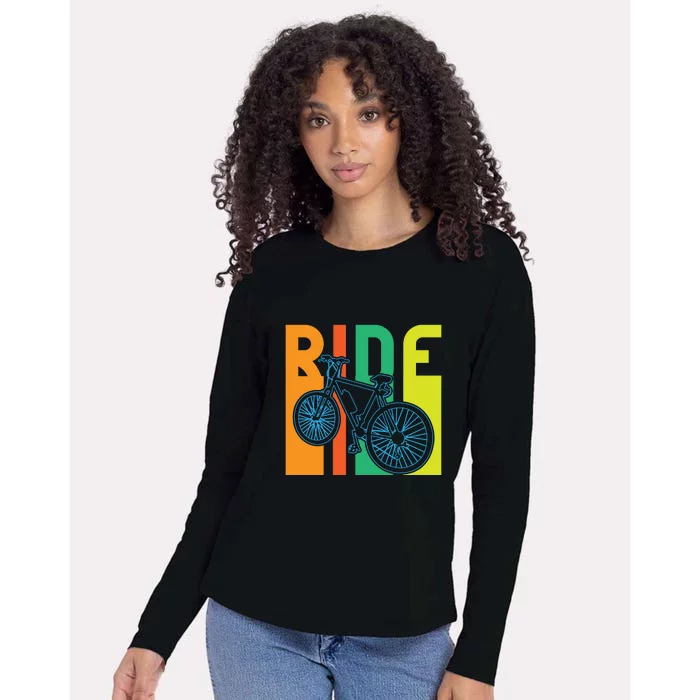 Ride Vintage Retro Biker Lover Gift Road Cyling Womens Cotton Relaxed Long Sleeve T-Shirt