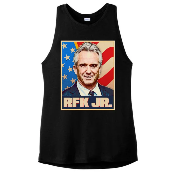 Retro Vintage RFK Jr. Election Poster Robert F. Kennedy Jr. Ladies Tri-Blend Wicking Tank