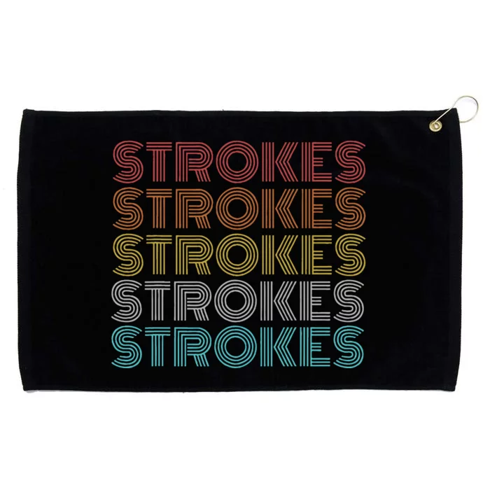 Retro Vintage Strokes Grommeted Golf Towel