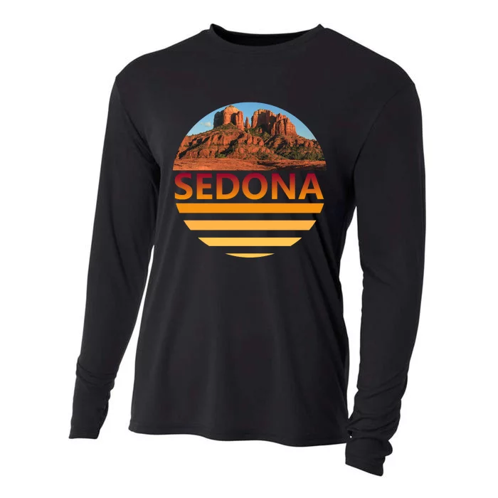 Retro Vintage Sedona Arizona Az Sunset Gift Cooling Performance Long Sleeve Crew