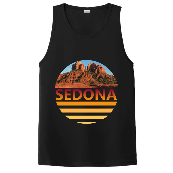 Retro Vintage Sedona Arizona Az Sunset Gift Performance Tank