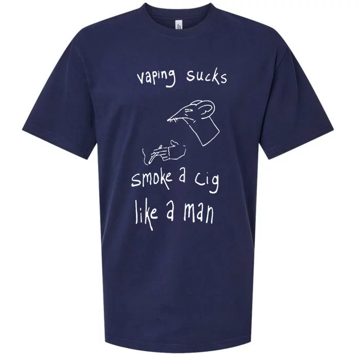 Rat Vaping Sucks Smoke A Cig Like A Man Sueded Cloud Jersey T-Shirt