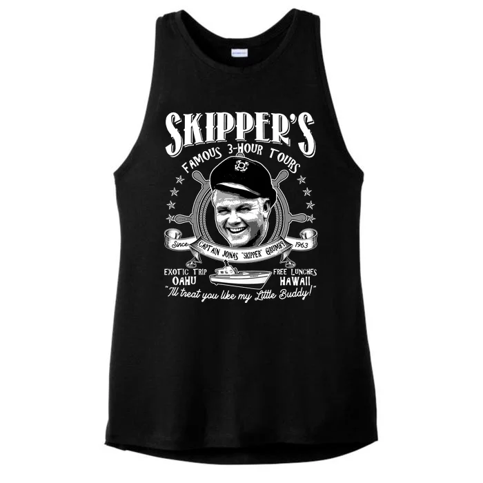 Retro Vintage Skipper's Famous 3Hour Tours Ladies Tri-Blend Wicking Tank