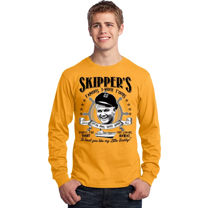 Retro Vintage Skipper's Famous 3Hour Tours Long Sleeve Shirt