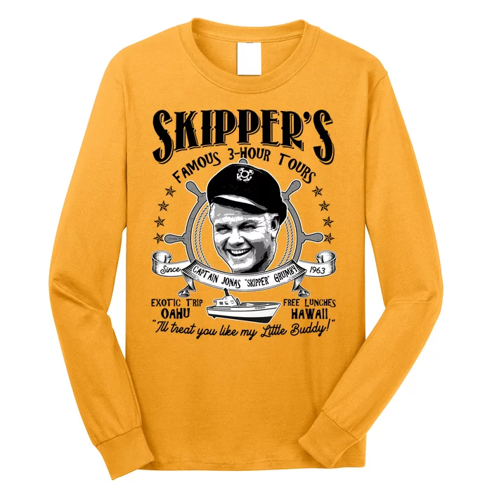 Retro Vintage Skipper's Famous 3Hour Tours Long Sleeve Shirt