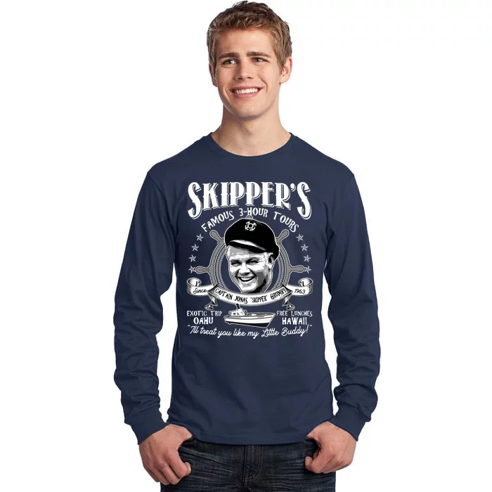 Retro Vintage Skipper's Famous 3Hour Tours Tall Long Sleeve T-Shirt