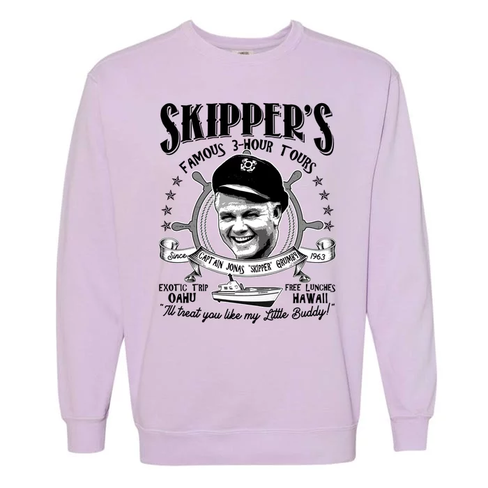 Retro Vintage Skipper's Famous 3Hour Tours Garment-Dyed Sweatshirt