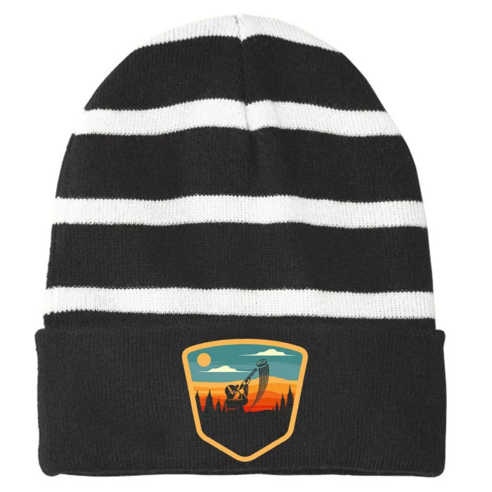 Retro Vintage Sporting Trap Clay Lover Skeet Clay Shooting Striped Beanie with Solid Band