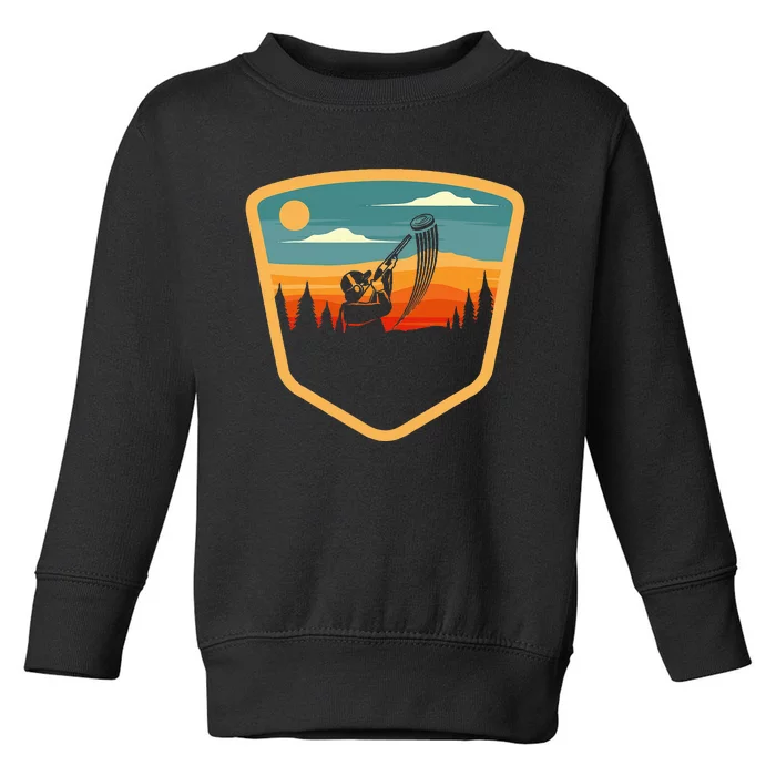 Retro Vintage Sporting Trap Clay Lover Skeet Clay Shooting Toddler Sweatshirt