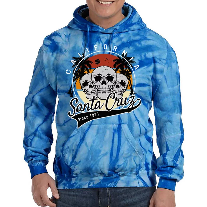 Retro Vintage Santa Cruz California Skull Street Wear Tie Dye Hoodie