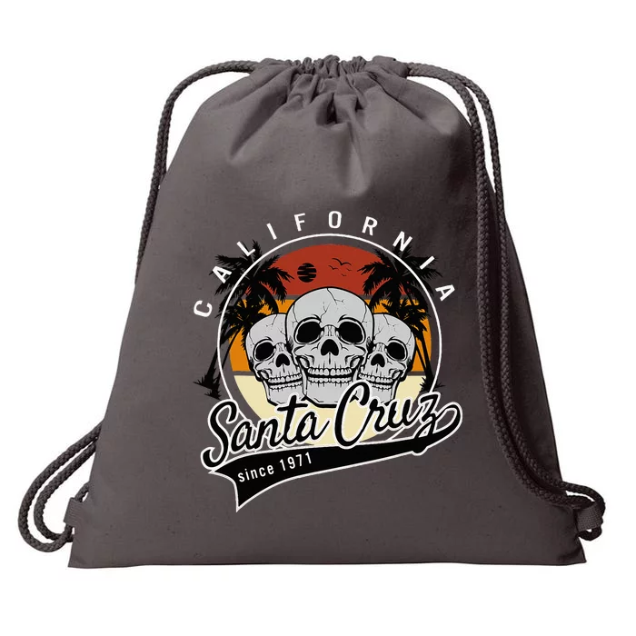 Retro Vintage Santa Cruz California Skull Street Wear Drawstring Bag