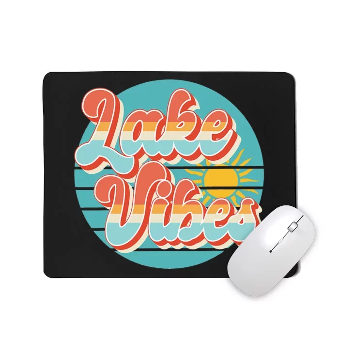 Retro Vintage Sunset Lake Vibes Summer Vacation Mousepad