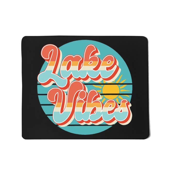 Retro Vintage Sunset Lake Vibes Summer Vacation Mousepad