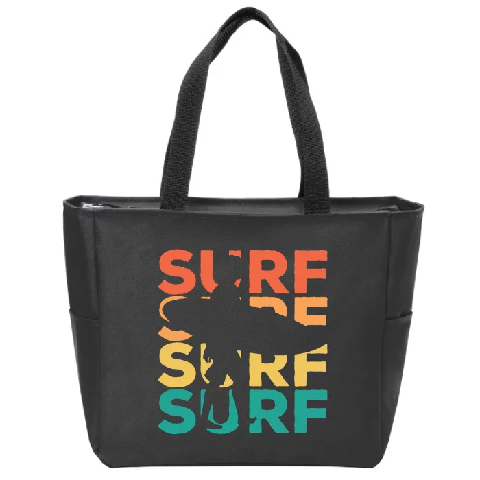 Retro Vintage Surfing Gift For Surfers Zip Tote Bag