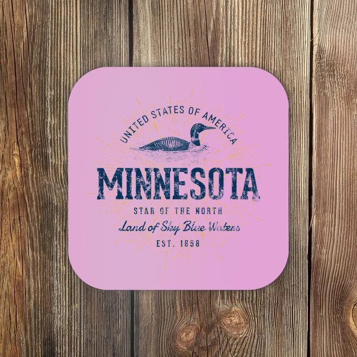 Retro Vintage State Of Minnesota Coaster