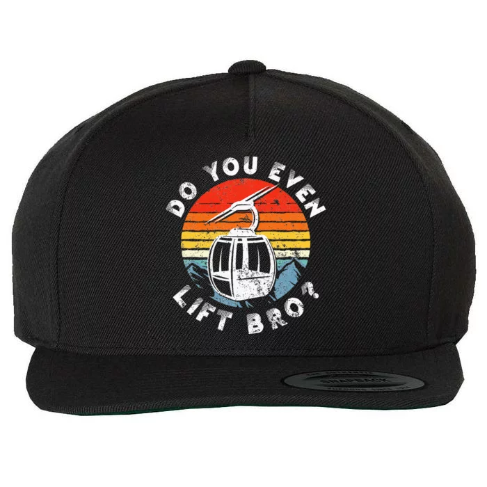 Retro Vintage Ski Do You Even Lift Bro Wool Snapback Cap