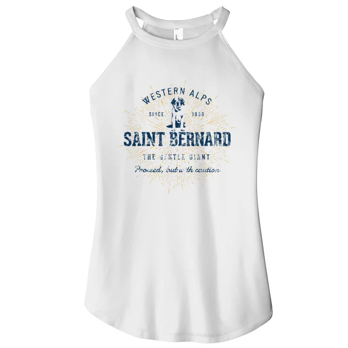 Retro Vintage Saint Bernard Women’s Perfect Tri Rocker Tank