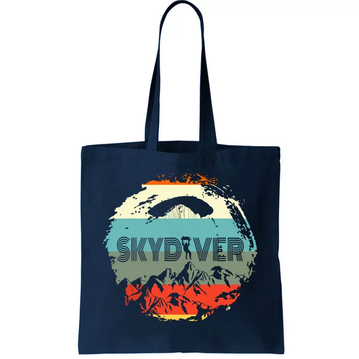 Retro Vintage Skydiver Skydiving Parachuting Skydive Gift Tote Bag