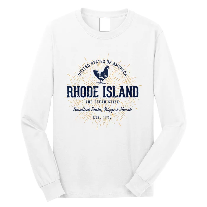 Retro Vintage State Of Rhode Island Long Sleeve Shirt