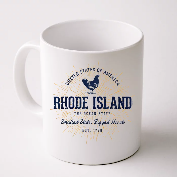 Retro Vintage State Of Rhode Island Front & Back Coffee Mug