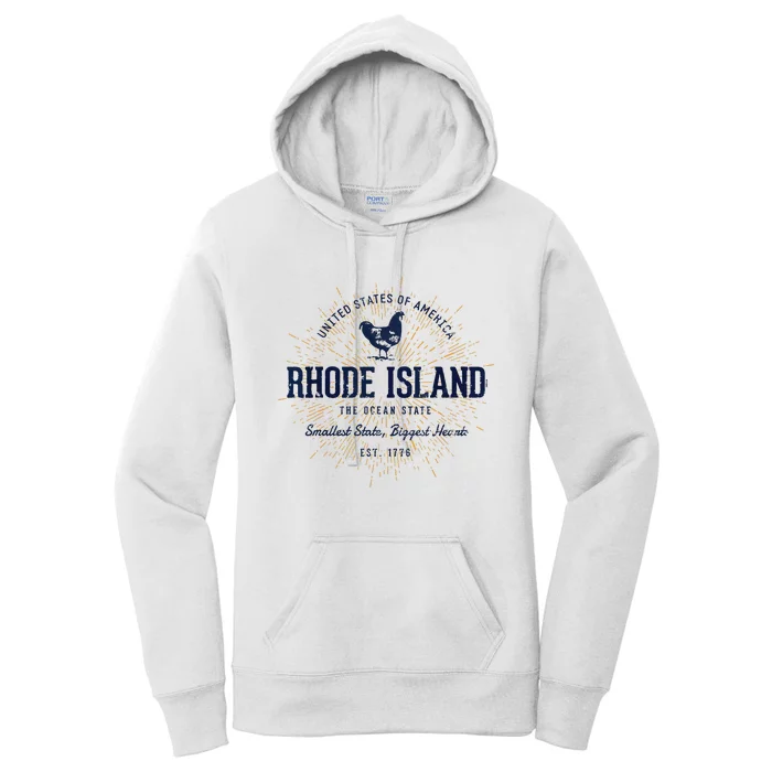 Retro Vintage State Of Rhode Island Women's Pullover Hoodie