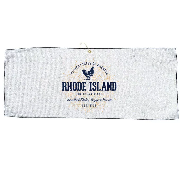 Retro Vintage State Of Rhode Island Large Microfiber Waffle Golf Towel