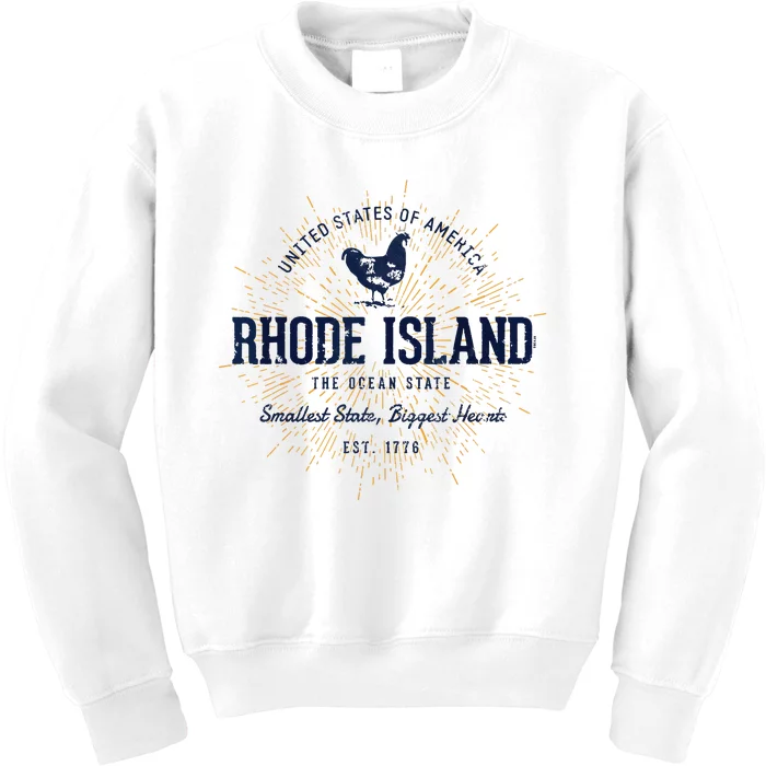 Retro Vintage State Of Rhode Island Kids Sweatshirt