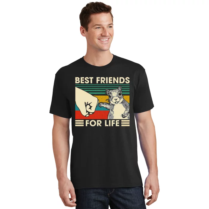 Retro Vintage Squirrel Best Friend For Life Fist Bump T-Shirt