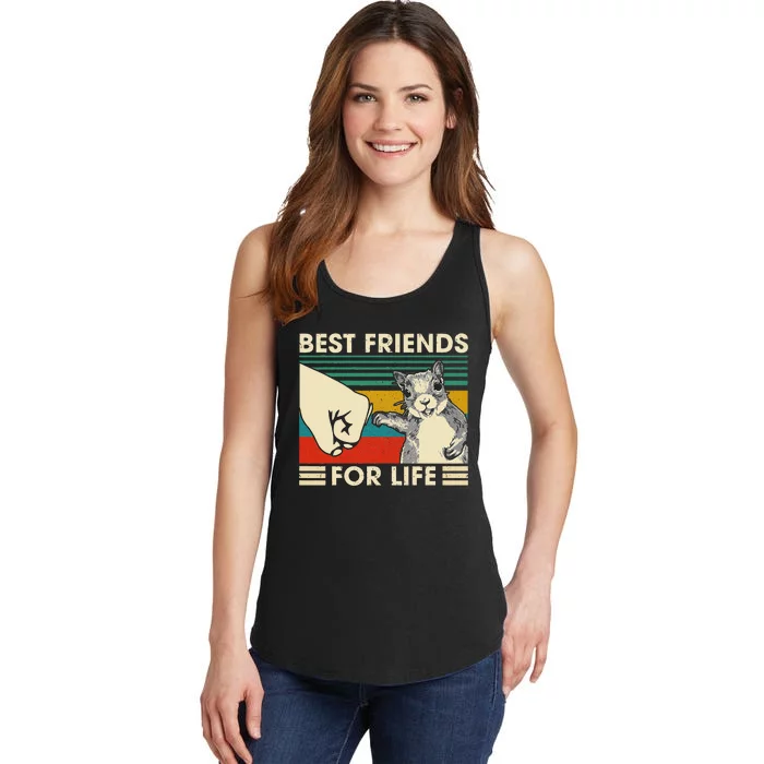 Retro Vintage Squirrel Best Friend For Life Fist Bump Ladies Essential Tank