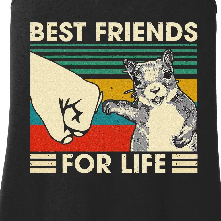 Retro Vintage Squirrel Best Friend For Life Fist Bump Ladies Essential Tank