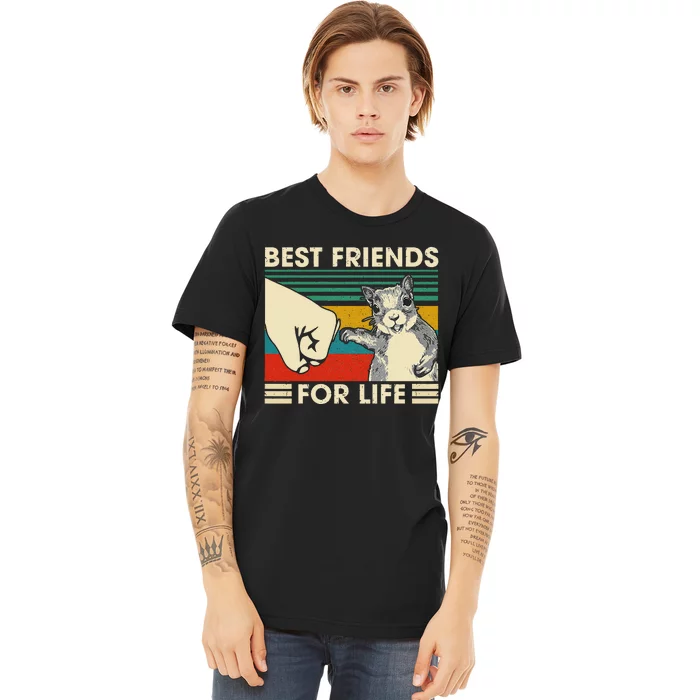 Retro Vintage Squirrel Best Friend For Life Fist Bump Premium T-Shirt