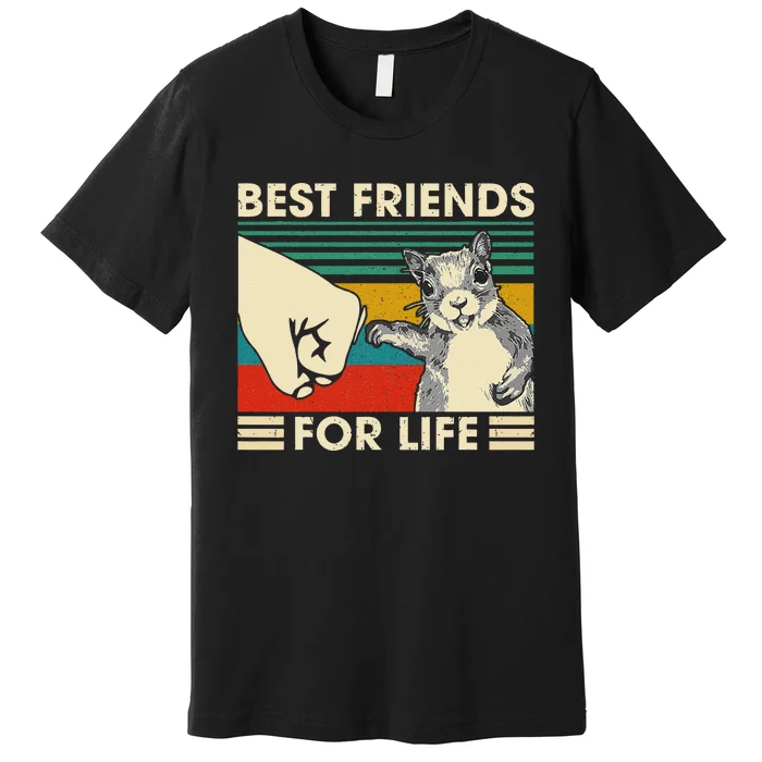 Retro Vintage Squirrel Best Friend For Life Fist Bump Premium T-Shirt