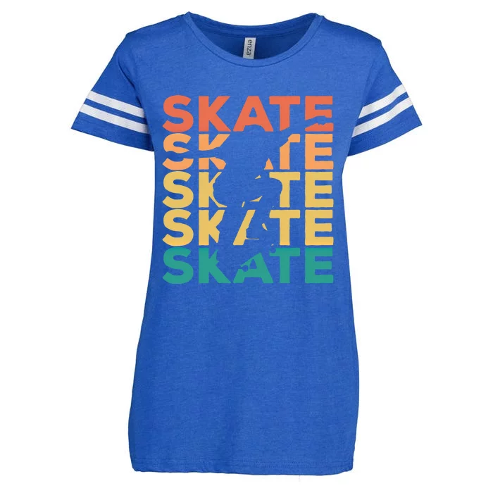 Retro Vintage Skating Gift For Skaters Gift Enza Ladies Jersey Football T-Shirt