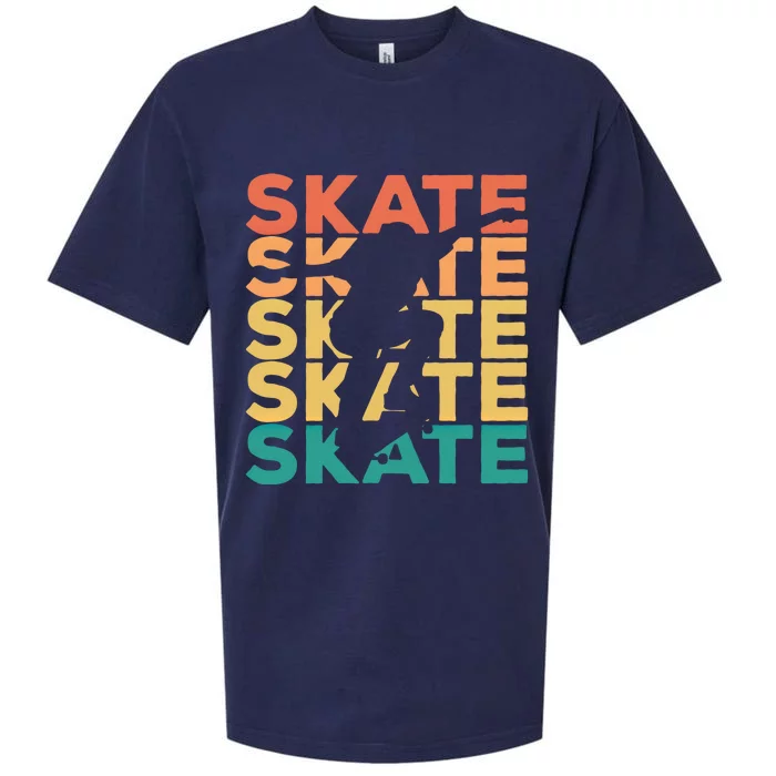 Retro Vintage Skating Gift For Skaters Gift Sueded Cloud Jersey T-Shirt