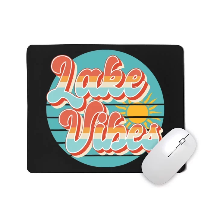 Retro Vintage Sunset Lake Vibes Summer Vacation Mousepad