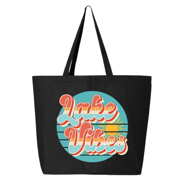 Retro Vintage Sunset Lake Vibes Summer Vacation 25L Jumbo Tote