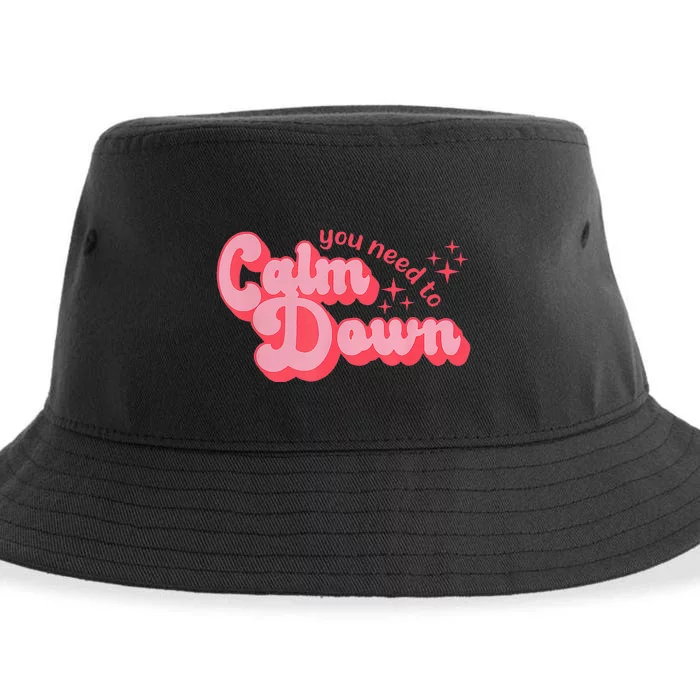 Retro Vintage Style Calm Down Sustainable Bucket Hat