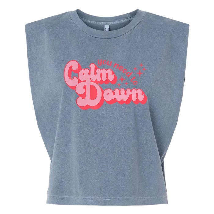 Retro Vintage Style Calm Down Garment-Dyed Women's Muscle Tee