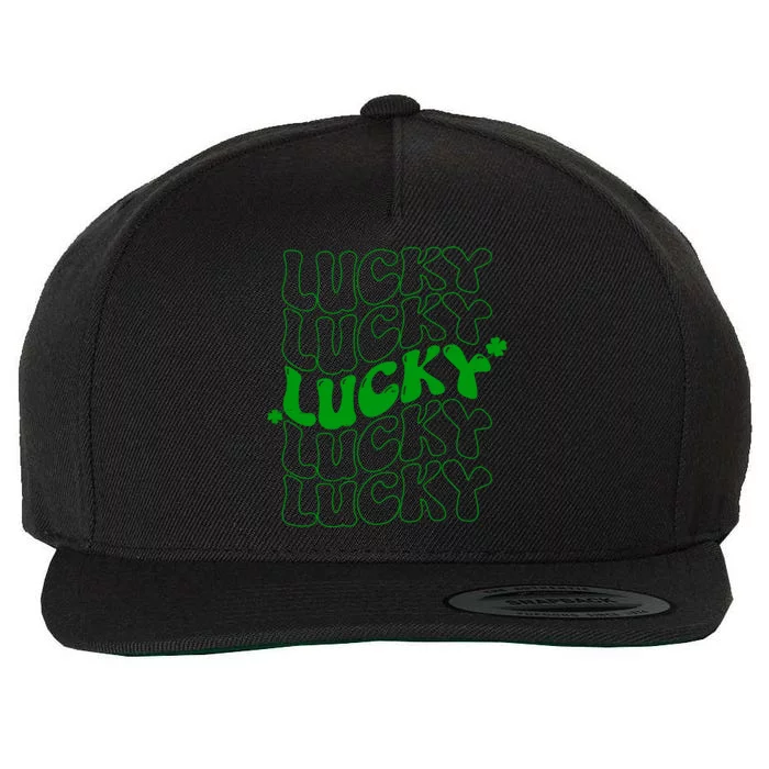 Retro Vintage St Patricks Day Lucky Wool Snapback Cap