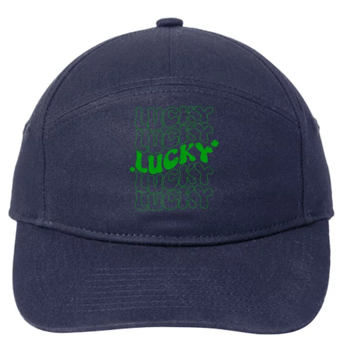 Retro Vintage St Patricks Day Lucky 7-Panel Snapback Hat